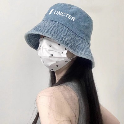 Summer Unisex Bucket Hat Washed Jean Denim Hat Fishing Hat